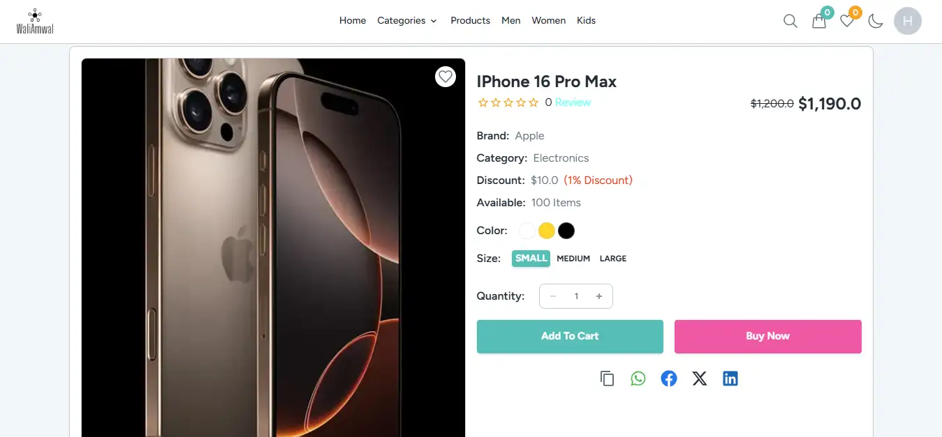 Ecommerce Platform: Waliamwal